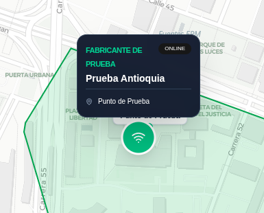 Mapa de red — tooltip del marcador