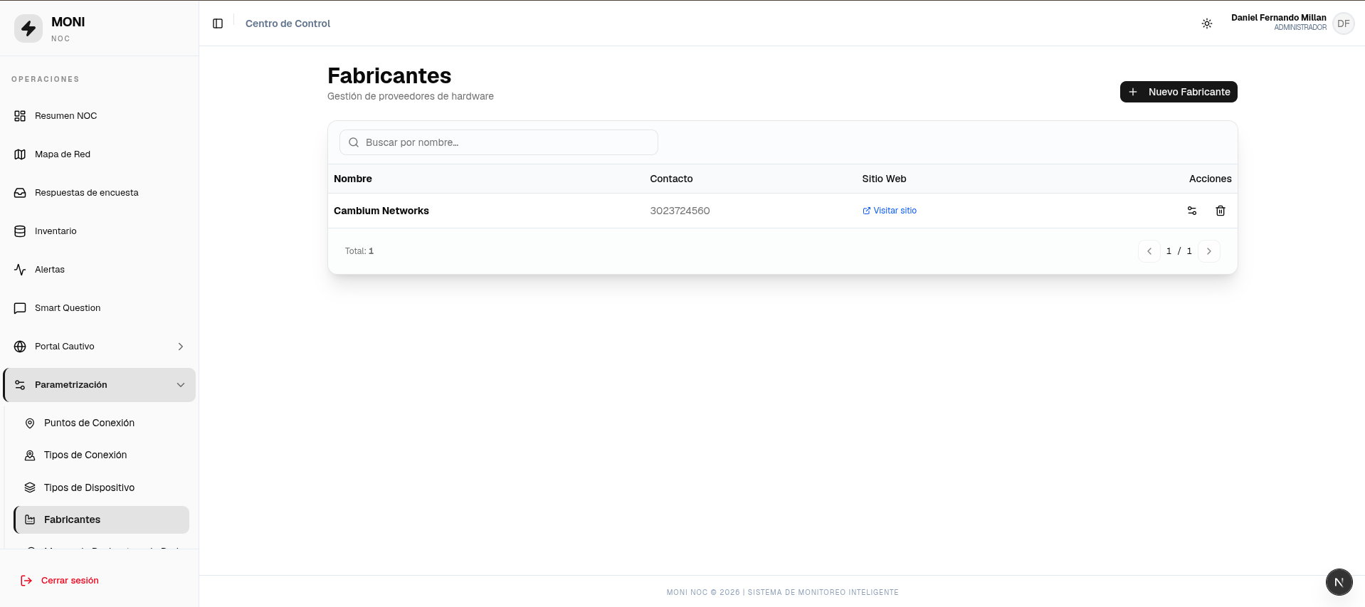 Fabricantes — listado