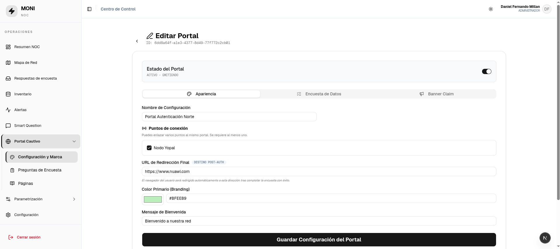 Portal — formulario
