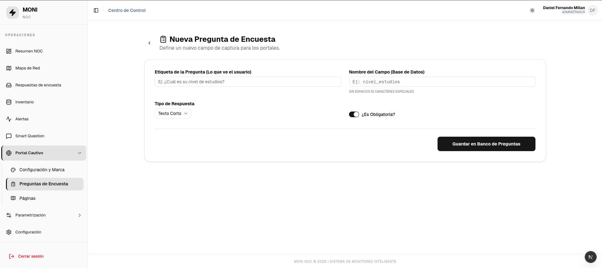 Preguntas de encuesta — formulario