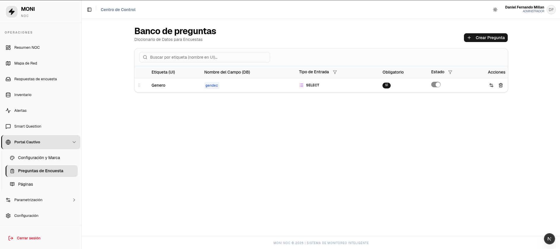 Preguntas de encuesta — listado